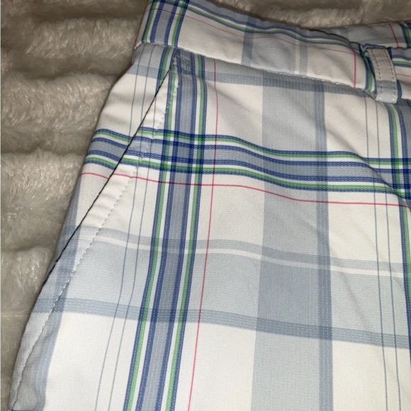 Pebble Beach Performance Shorts Mens Blue White Plaid Size 36 - Picture 6 of 12